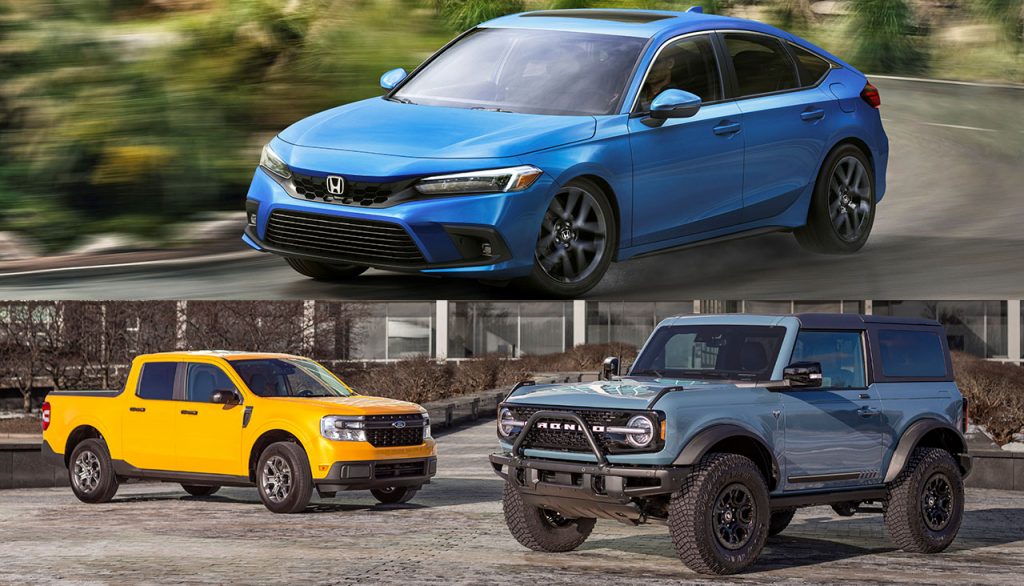 Honda Civic plus Ford Bronco and Maverick win NACTOY awards