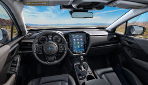 Interior shot of the 2024 Subaru Crosstrek console