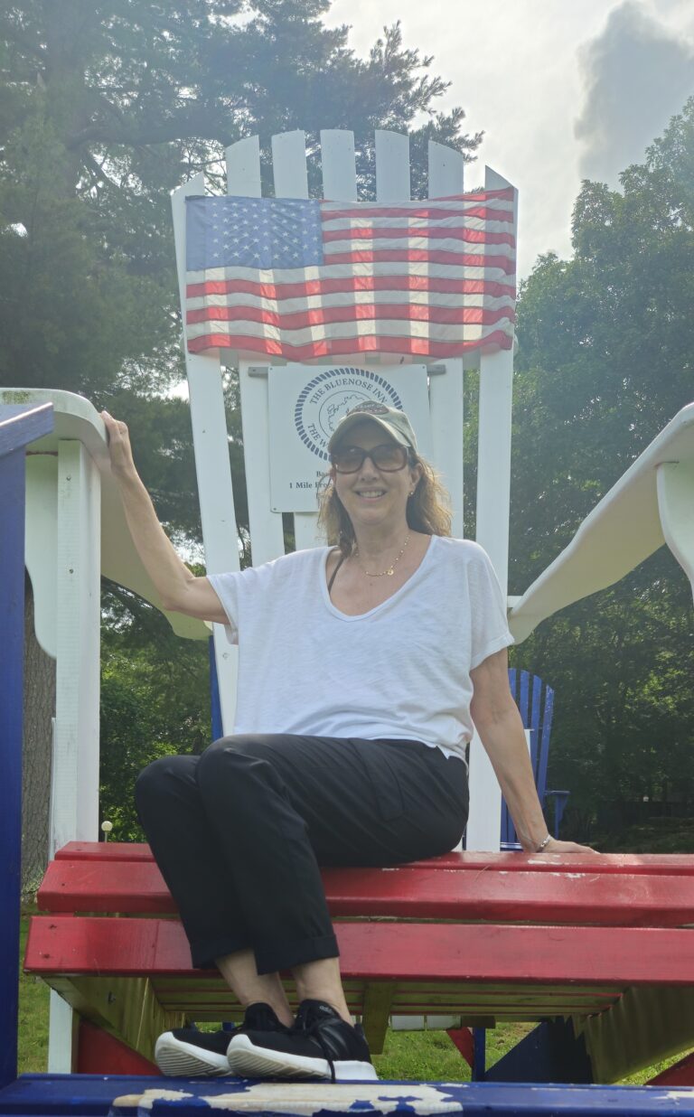 Jane on the Muskoka Chair at the Bluenose Inn