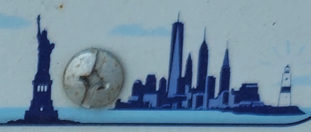 Artwork on the license plate from New York