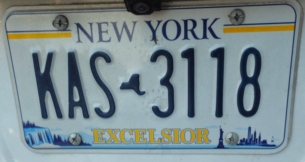 License plate from New York