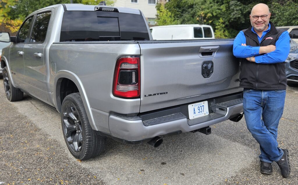 Armen Jakjakian with his Ram pick up truck.