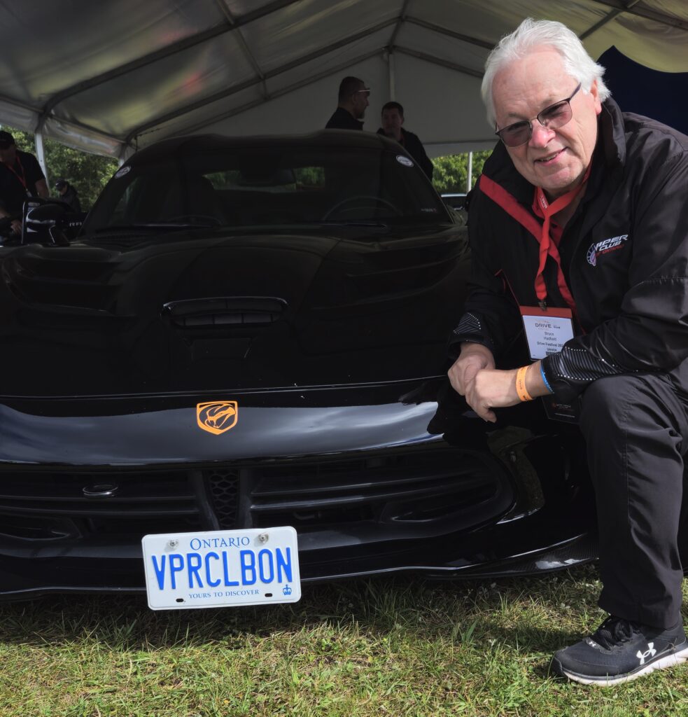 Bruce Hadfield poses with his Viper plate