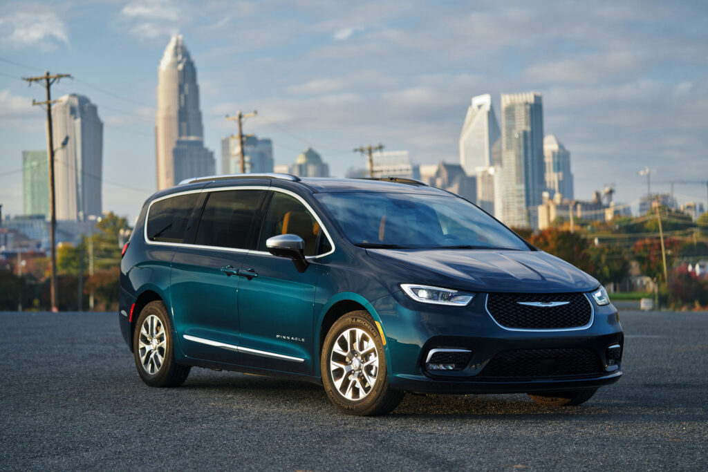 2025 Chrysler Pacifica Plug-In Hybrid Pinnacle, shown in Fathom