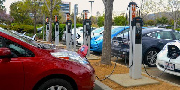 Vehicles being charged up at a ChargePoint location