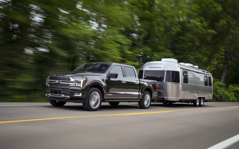 2024 Ford F-150 Platinum Super Crew towing an Airstream RV