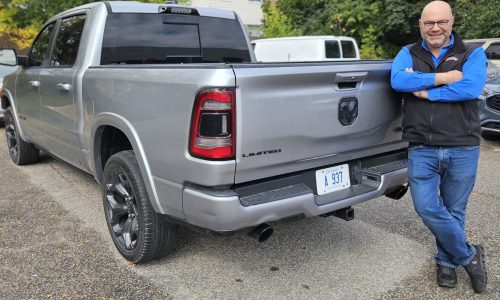 Armen Jakjakian with his Ram pick up truck.