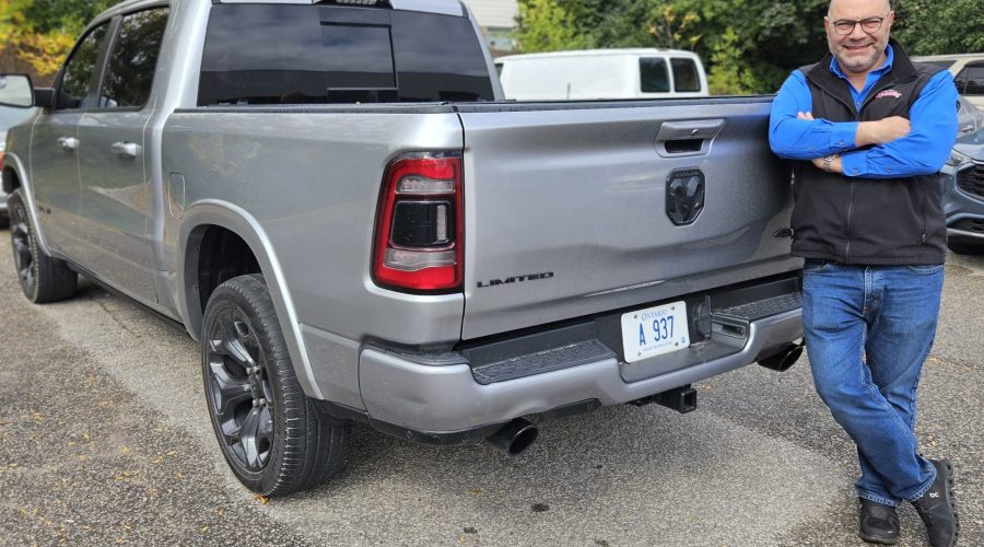 Armen Jakjakian with his Ram pick up truck.