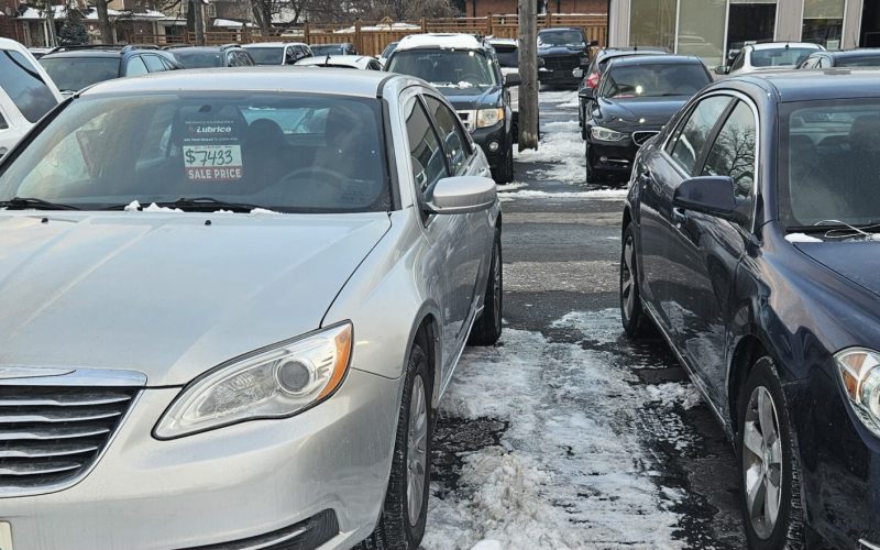 Cars on a used car lot