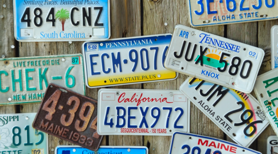 Various license plates from across the USA