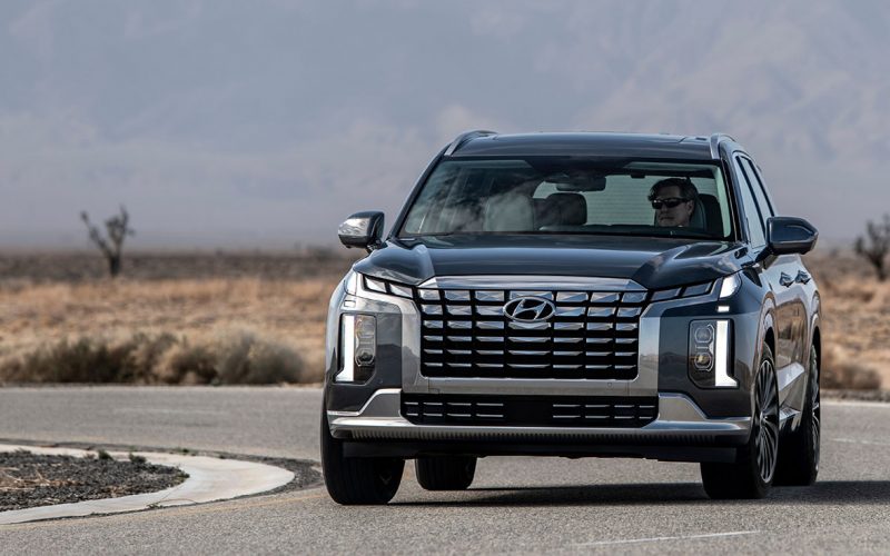 The refreshed 2023 Hyundai Palisade takes to the highway.