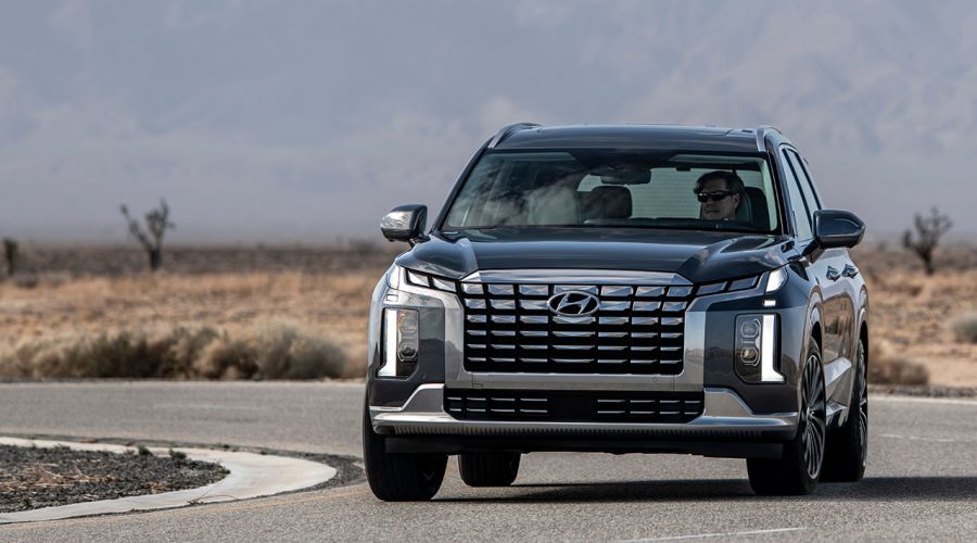 The refreshed 2023 Hyundai Palisade takes to the highway.