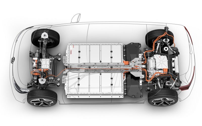 EV Battery on a Car frame